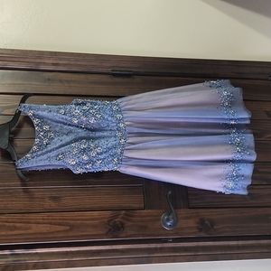 Blue Terani Cature short formal dress